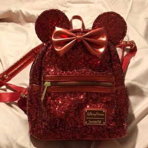 Red Sequin Mickey Loungefly Bag gently used